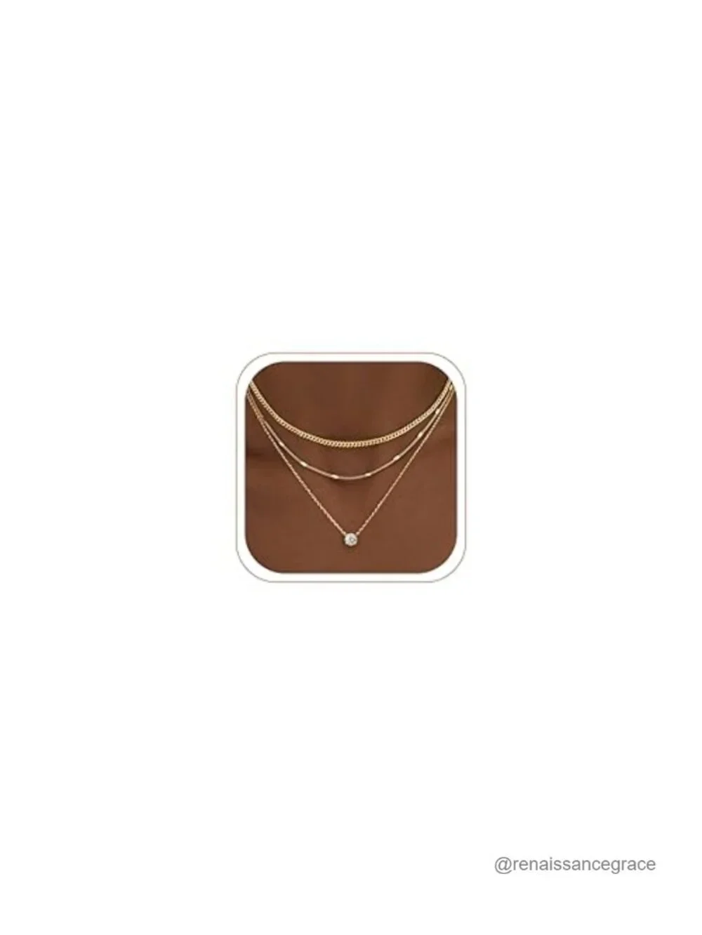 3 Piece Layered Gold Plated Necklace Set, Cuban Choker with Cubic Zirconia